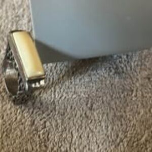 VTG Dian Malouf Fossilized Mother of Pearl Ring